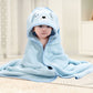 Serviette enfant avec capuche chien bleu ciel moelleuse