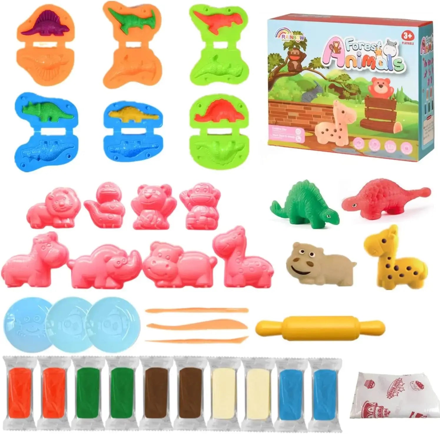 Enfant utilisant un moule pour créer un dinosaure en pâte à modeler