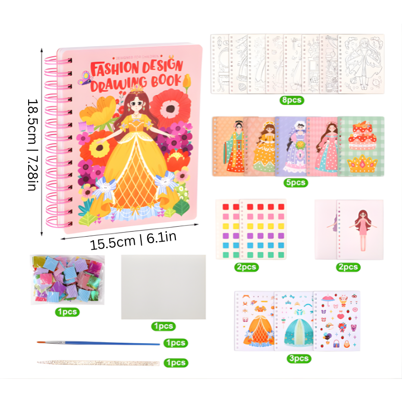 Kit de déguisement de princesse avec accessoires en papier colorés