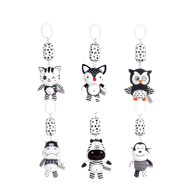 Collection de 6 hochets en coton doux pour bébés