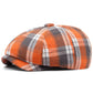 Casquette gavroche à carreaux ajustable, vue de face