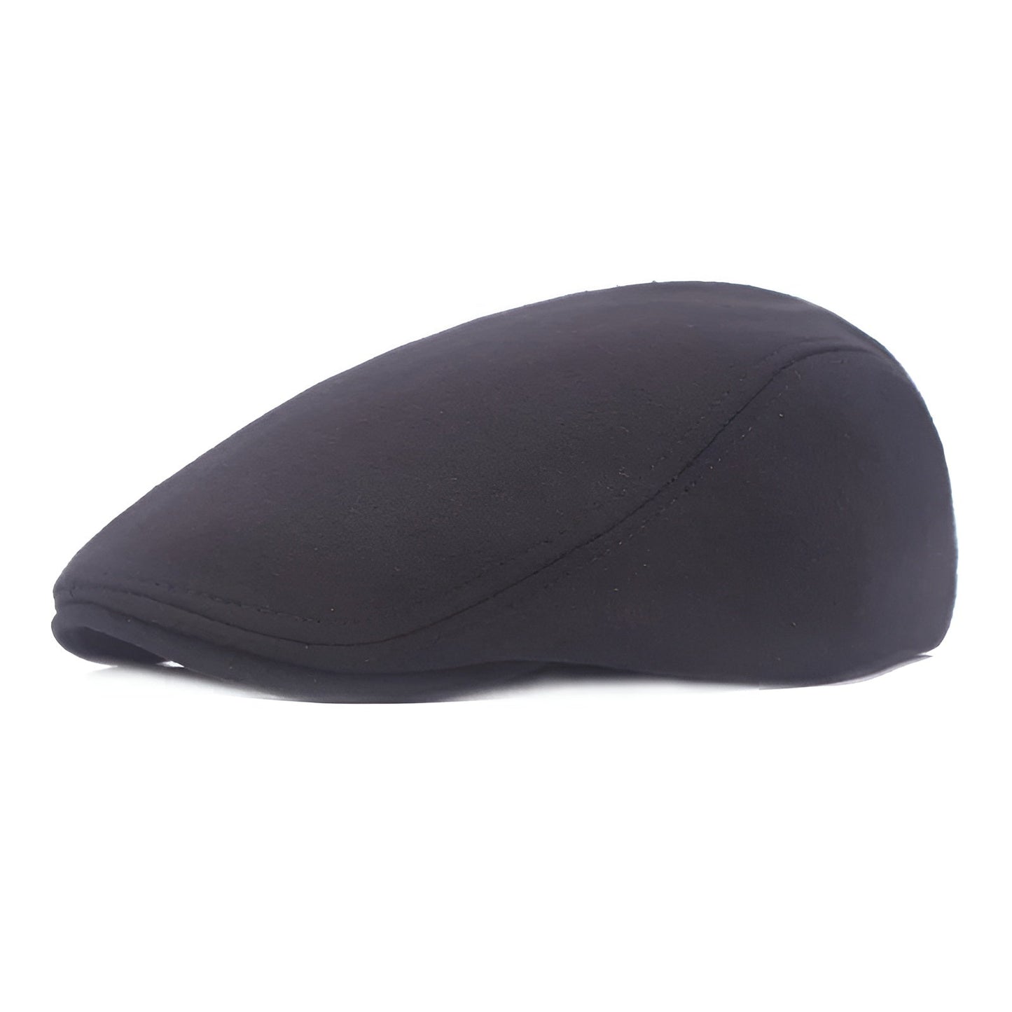 Béret en coton vu de côté, soulignant sa coupe classique
