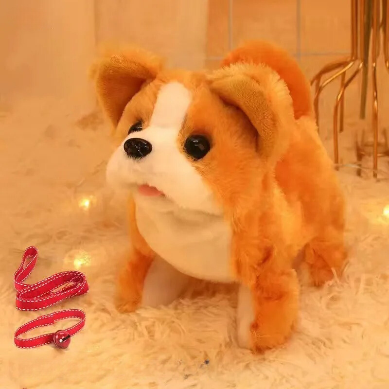 Chien interactif de type Shiba Inu en train de marcher