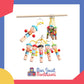 Sifflet en bois, motif pirate, idéal pour éveil musical