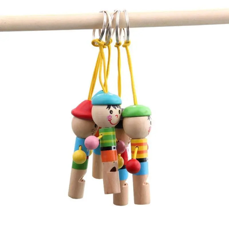 Sifflet en bois avec illustration de pirate, fond neutre