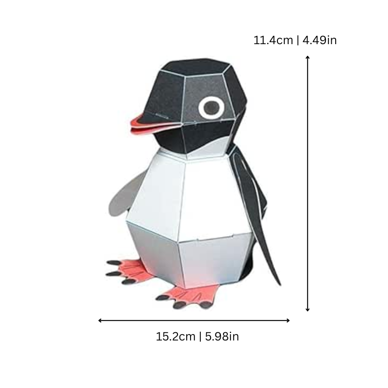Schéma détaillé des pièces en papier pour automate pingouin
