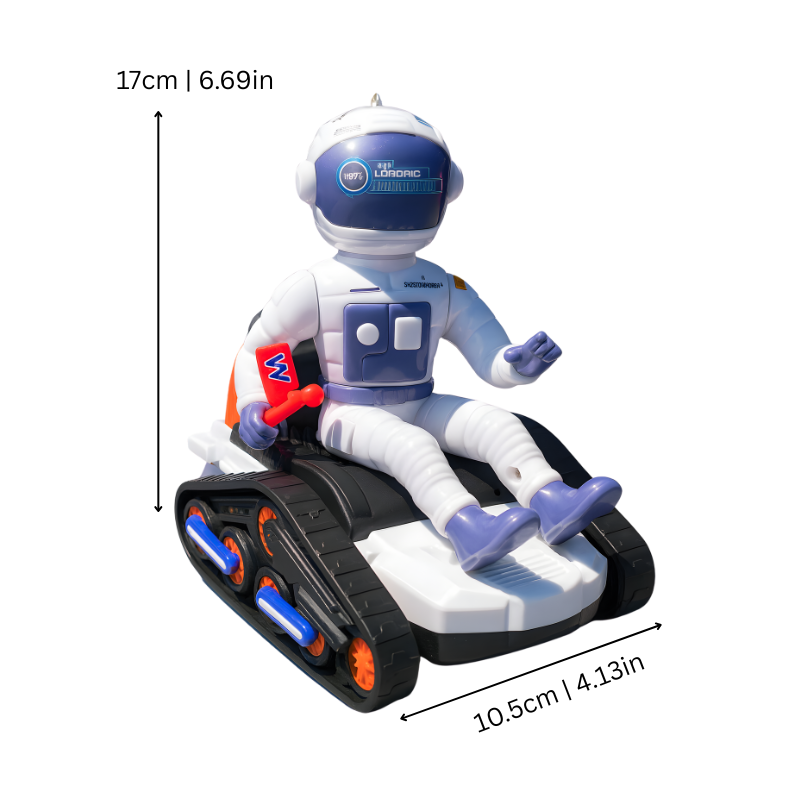 Dimensions du jouet astronaute interactif avec lumières