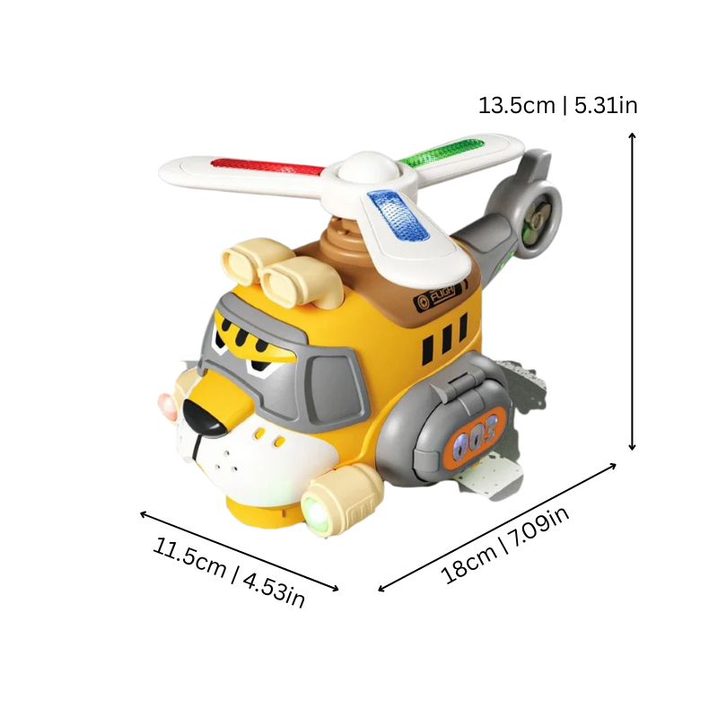 Dimensions détaillées de l'avion interactif pour enfants