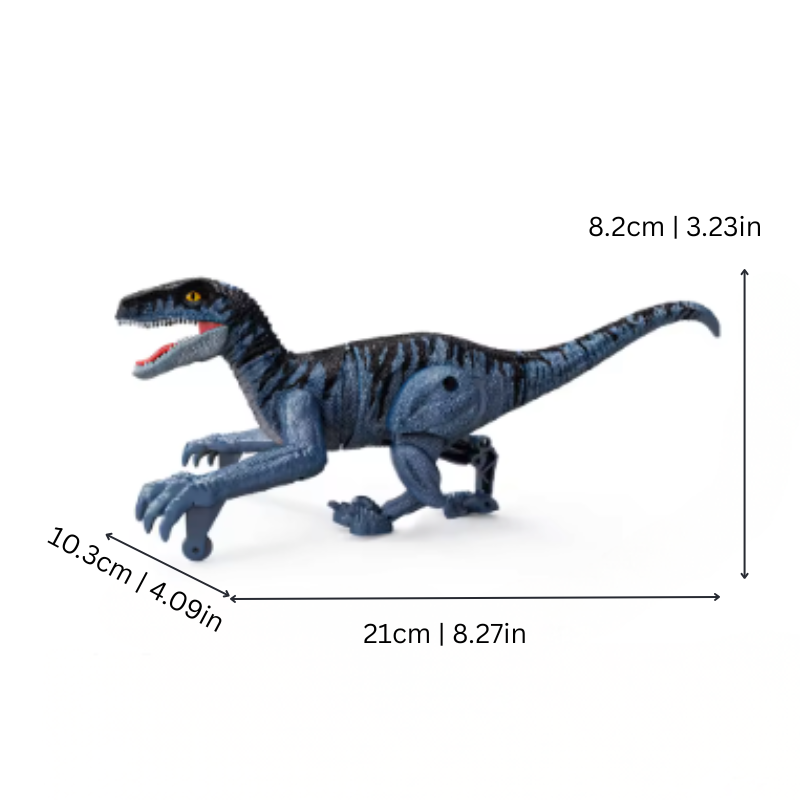 Vue d'ensemble du dinosaure électronique avec dimensions indiquées