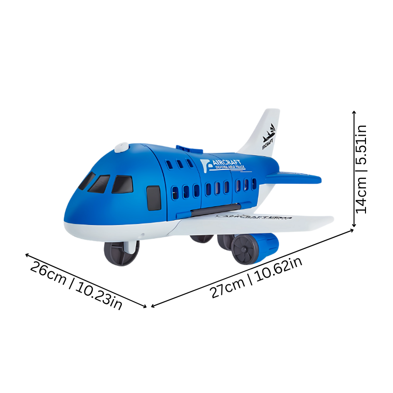 Dimensions du jouet transformable avion-véhicule avec échelle de taille