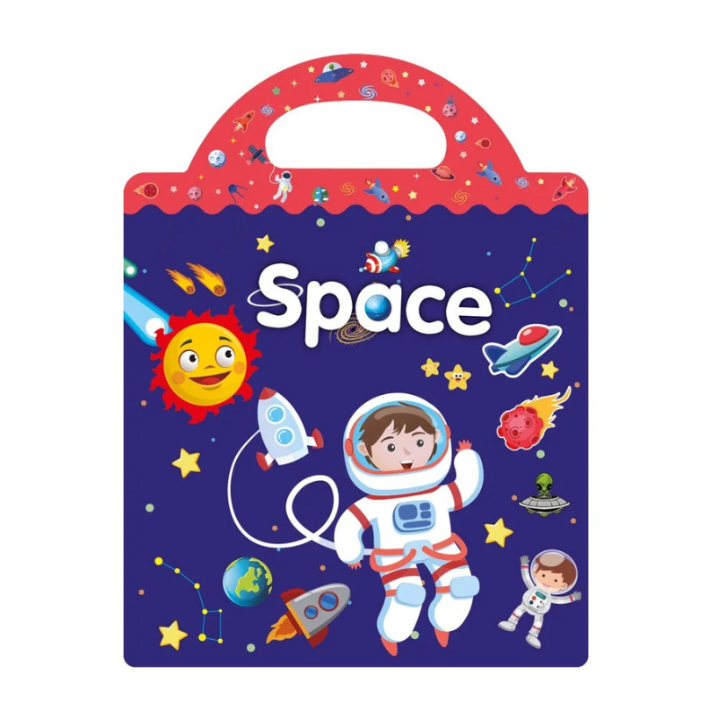 Thème spatial avec planètes et astronautes pour enfants