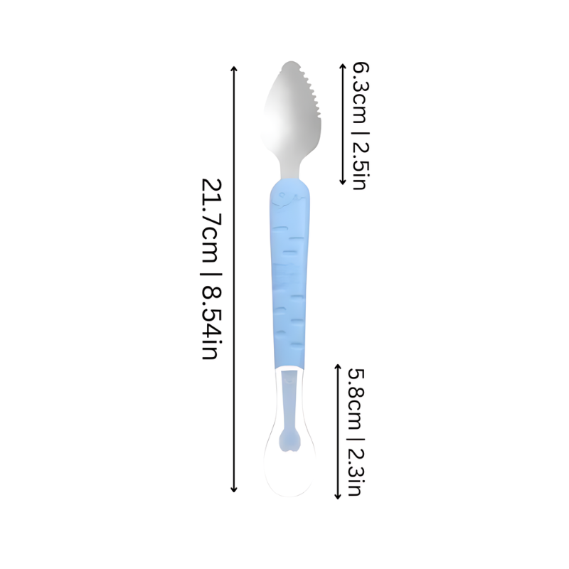 Cuillère en acier inoxydable avec manche ergonomique pour enfants