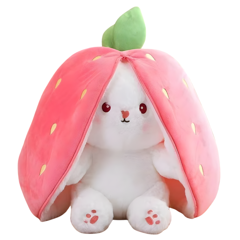 Jouet en peluche transformable en forme de fraise