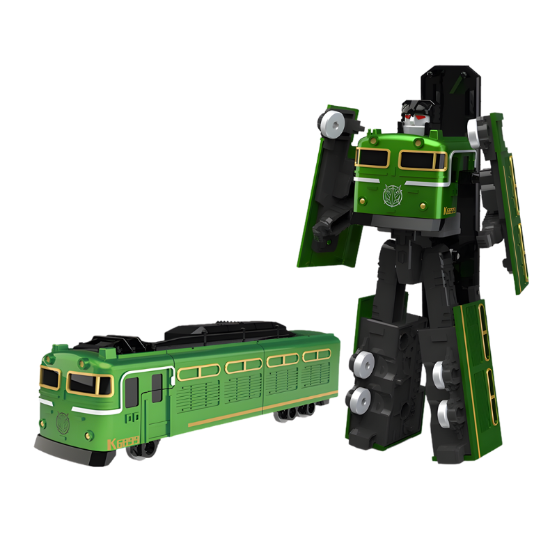 Train vert transformable en robot, en plastique ABS