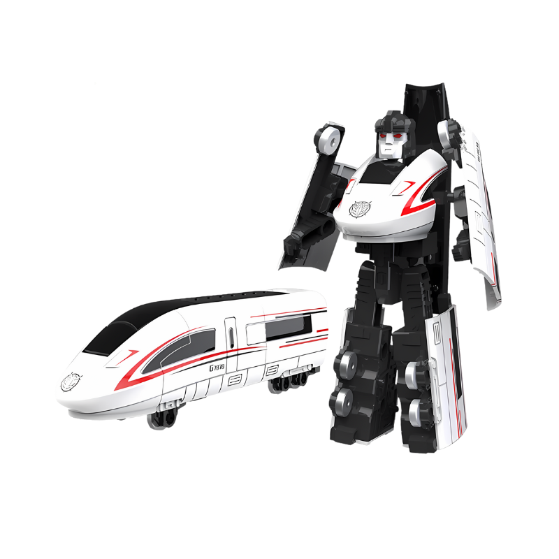 Train blanc transformable en robot, en plastique ABS