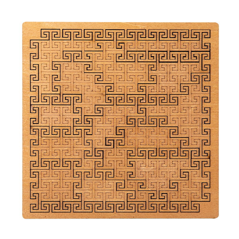 Tangram motif Méandre, style grec en bois