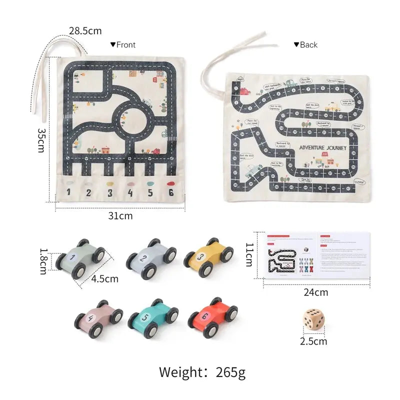 Tapis éducatif montrant routes et panneaux de signalisation