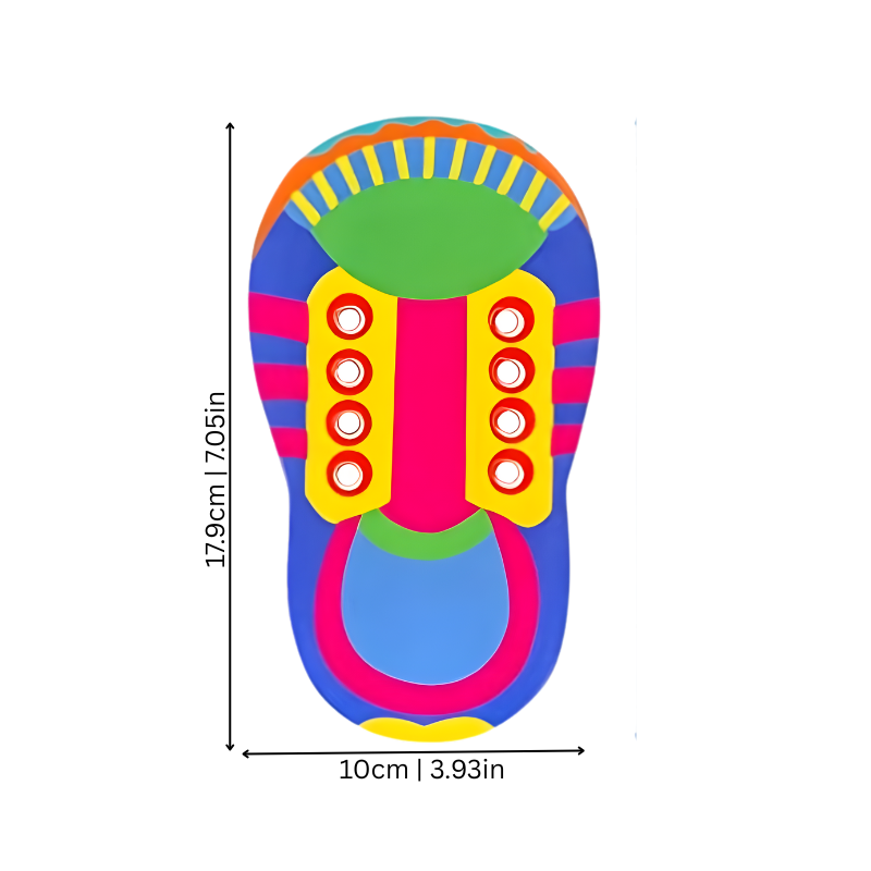 Dimensions du jouet de laçage en carton coloré