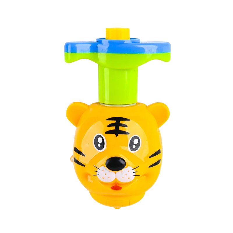 Toupie lumineuse avec motif tigre, détails amusants