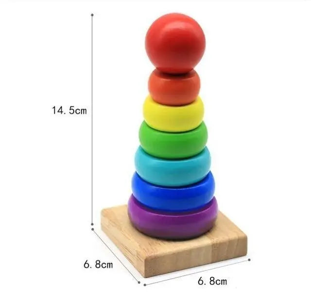 Pièces en bois colorées pour jeu d'équilibre enfant