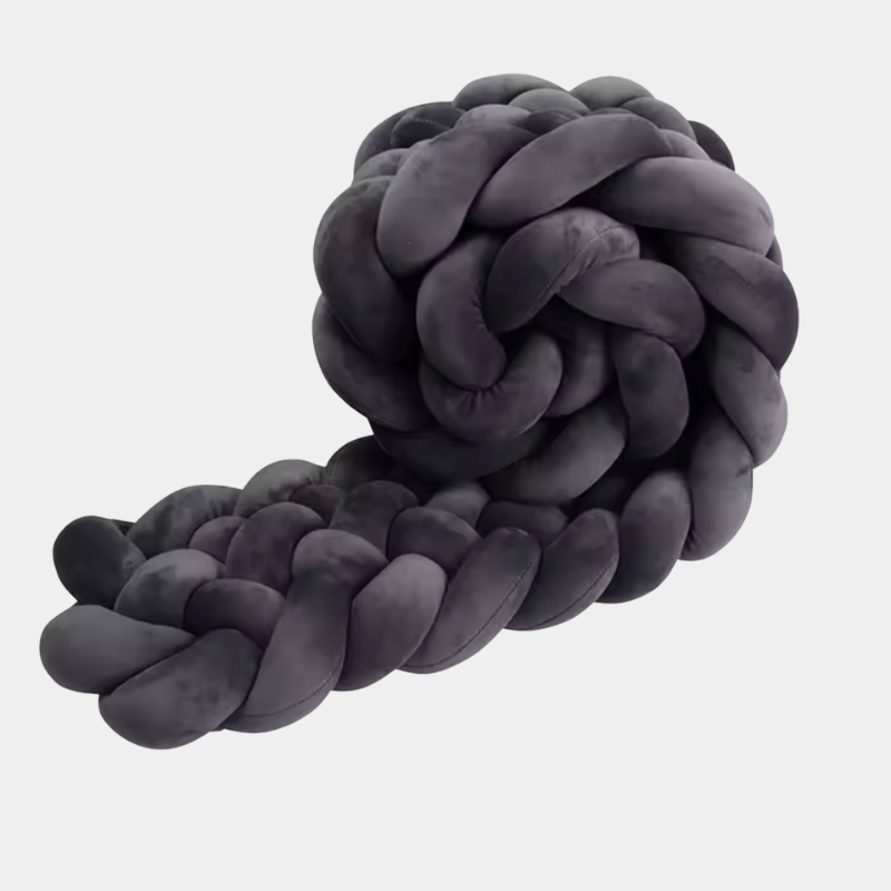 Tresse de lit à six brins gris foncé