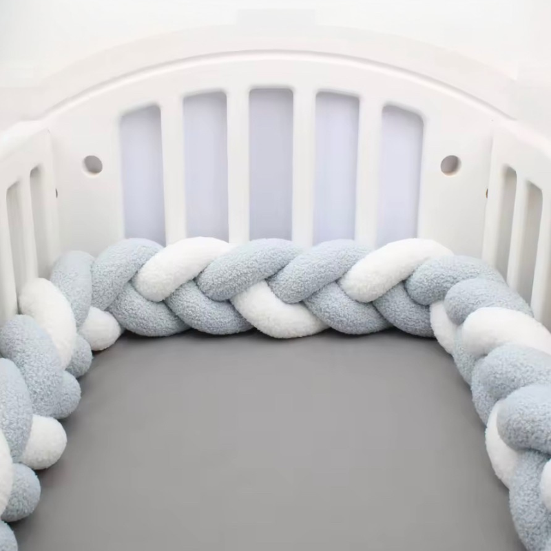 Tresse de lit bleu et blanc, rembourrage confortable