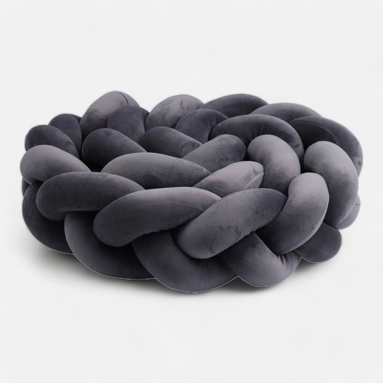 Tresse de lit gris foncé, texture velours