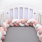 Tresse de lit rose et blanc en coton doux