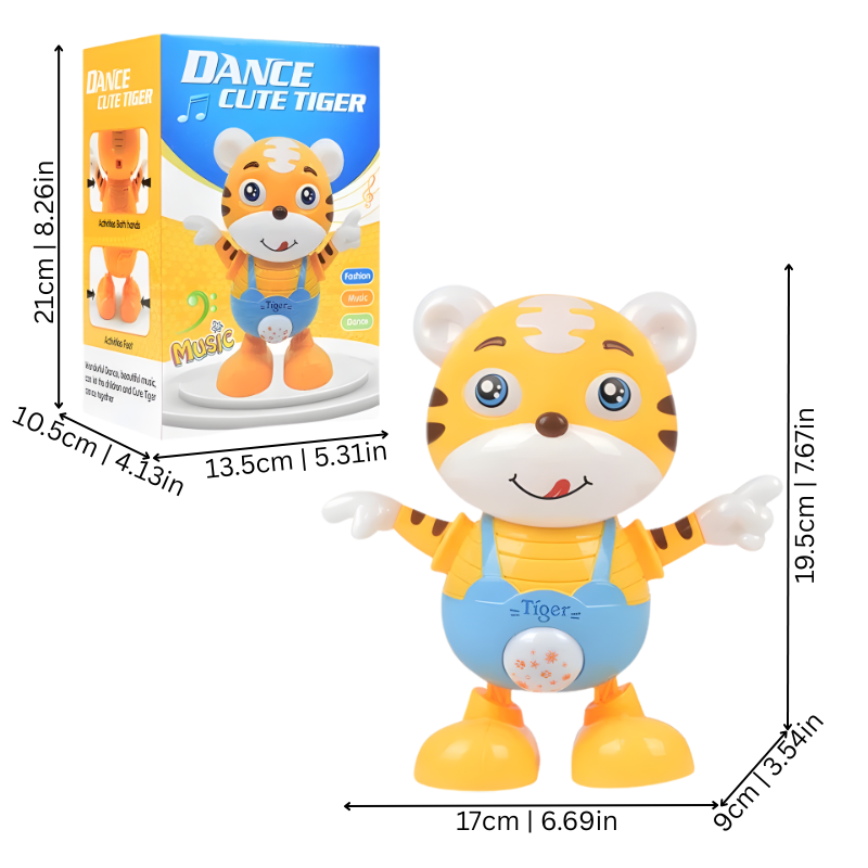 Illustration de taille du tigre électrique dansant