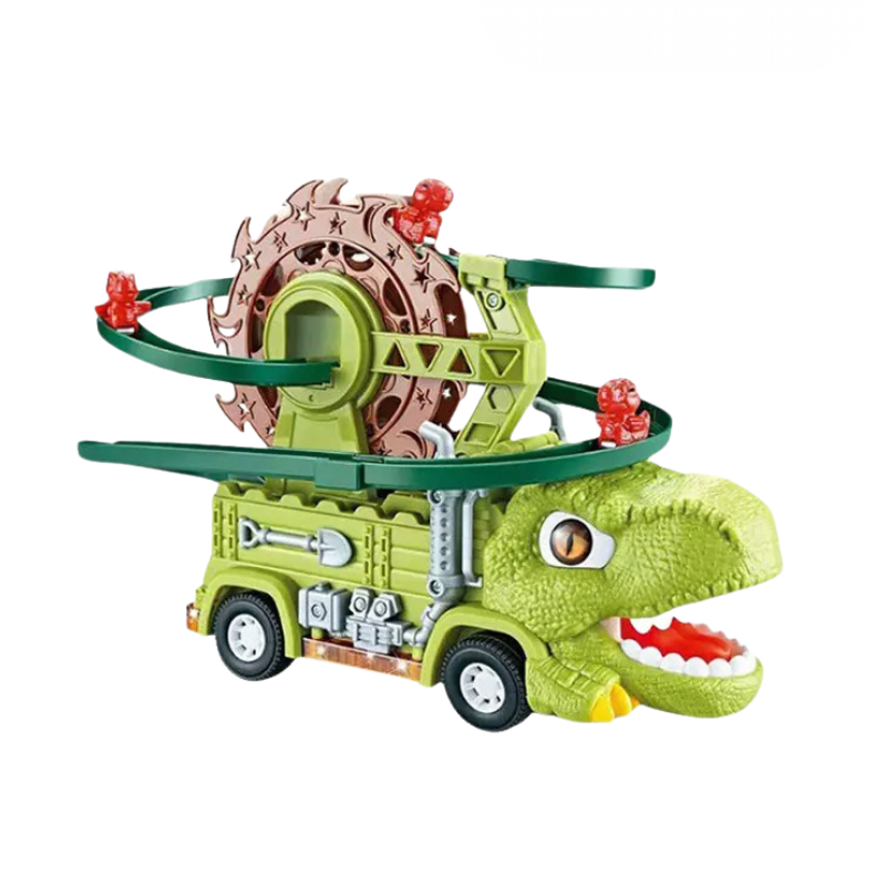 Figurine de Tyrannosaure Rex sur le circuit de jeu
