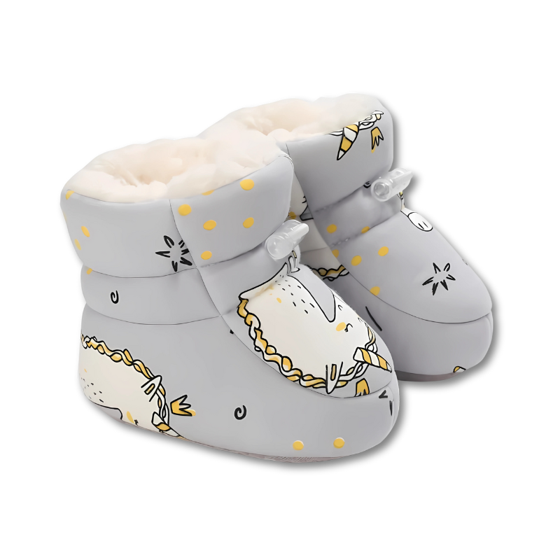 Chaussures bébé motif licorne, bords élastiques confortables