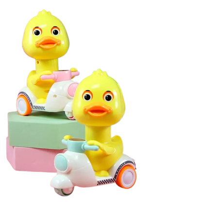 Gros plan sur les roues souples du jouet canard