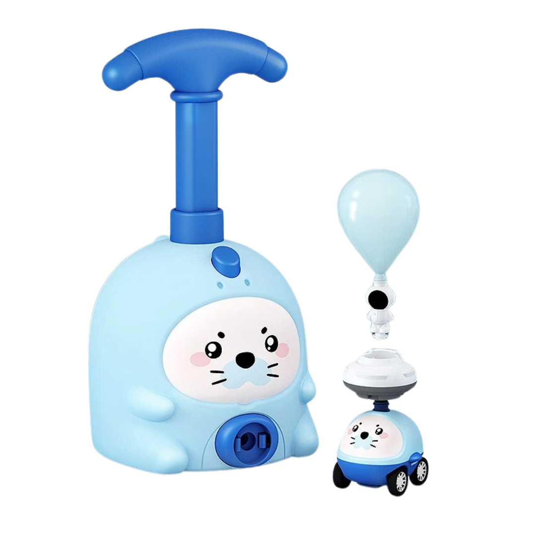 Illustration montrant l'assemblage de la voiture et du ballon