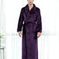 Peignoir homme polaire kimono épais et chaud violet