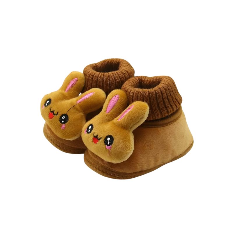Chaussons bébé marron avec espace pour les orteils