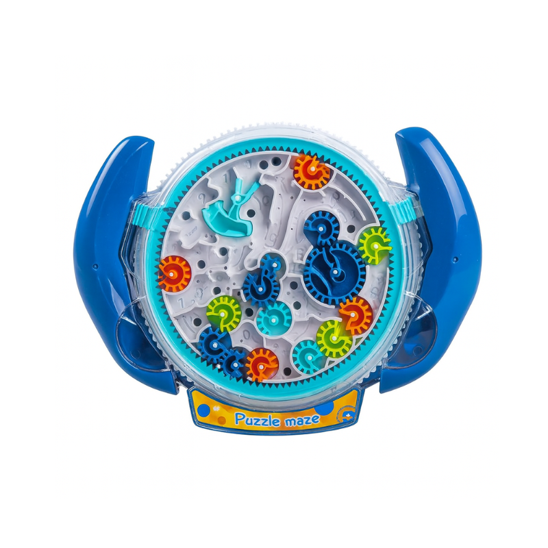 Puzzle en acrylique transparent, variante bleue, labyrinthe complexe