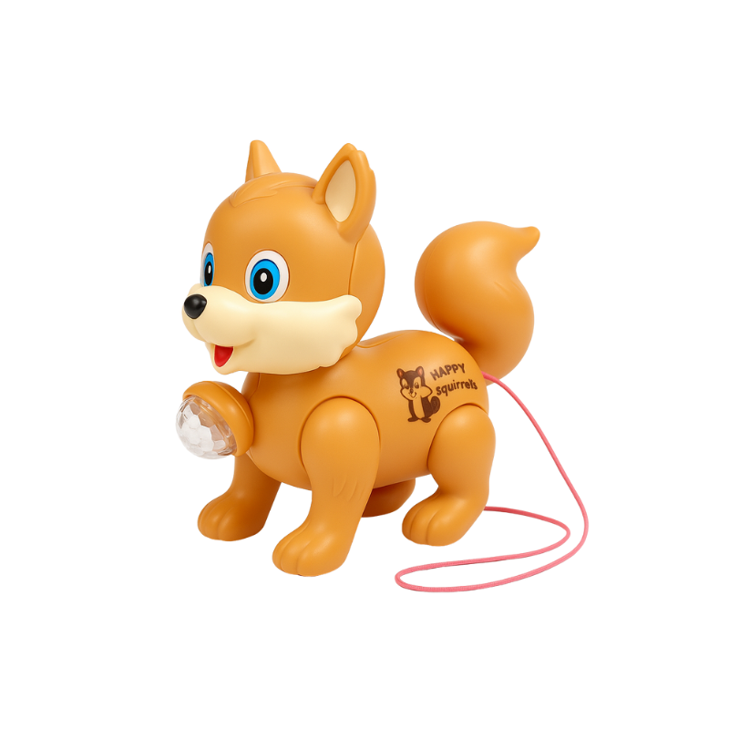 Jouet écureuil lumineux en version orange pour enfants