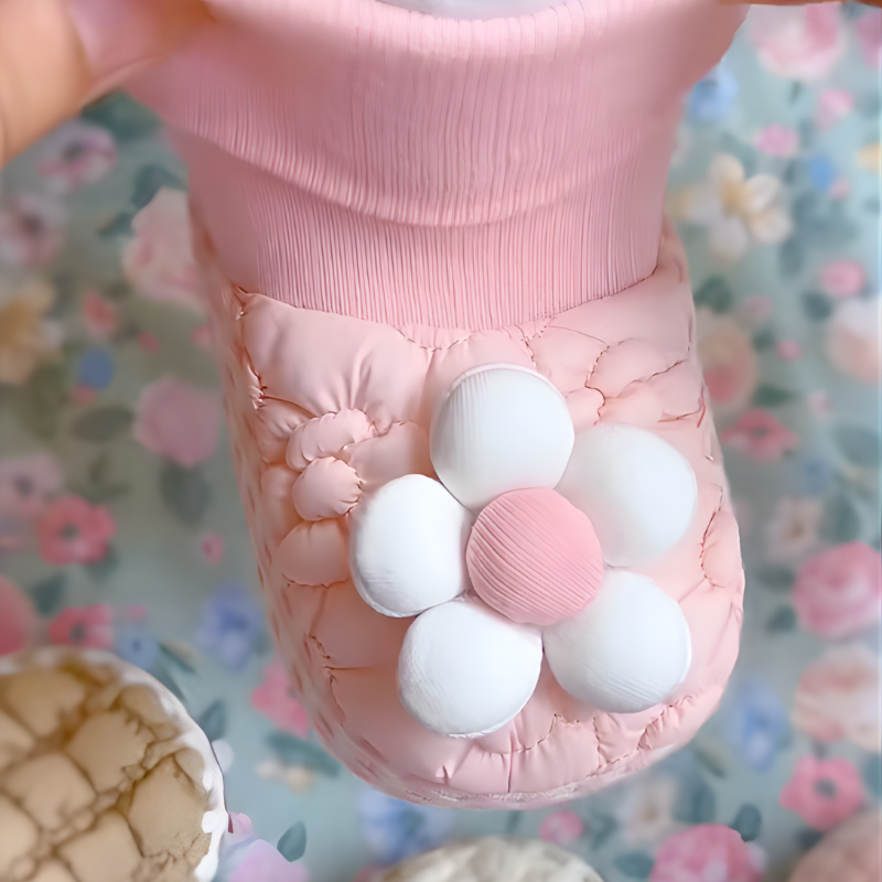 Chaussons bébé roses avec doublure douce et semelle flexible