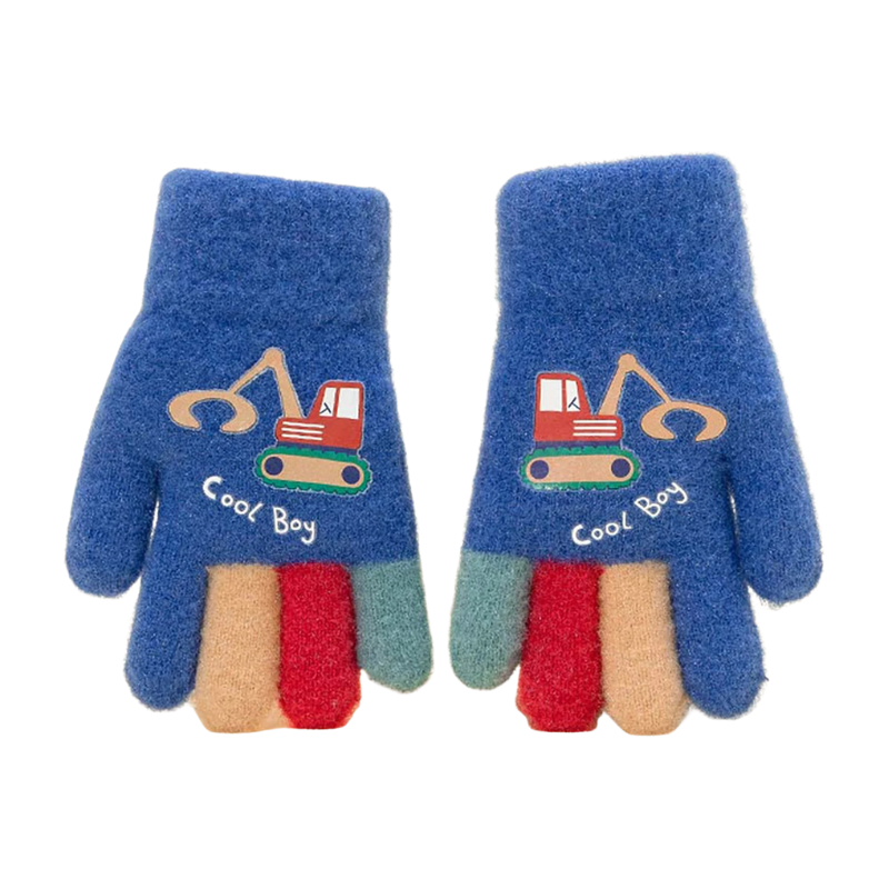 Gants bleu marine pour enfants, design ludique