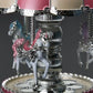 Détail du socle de la veilleuse musicale avec motifs étoilés