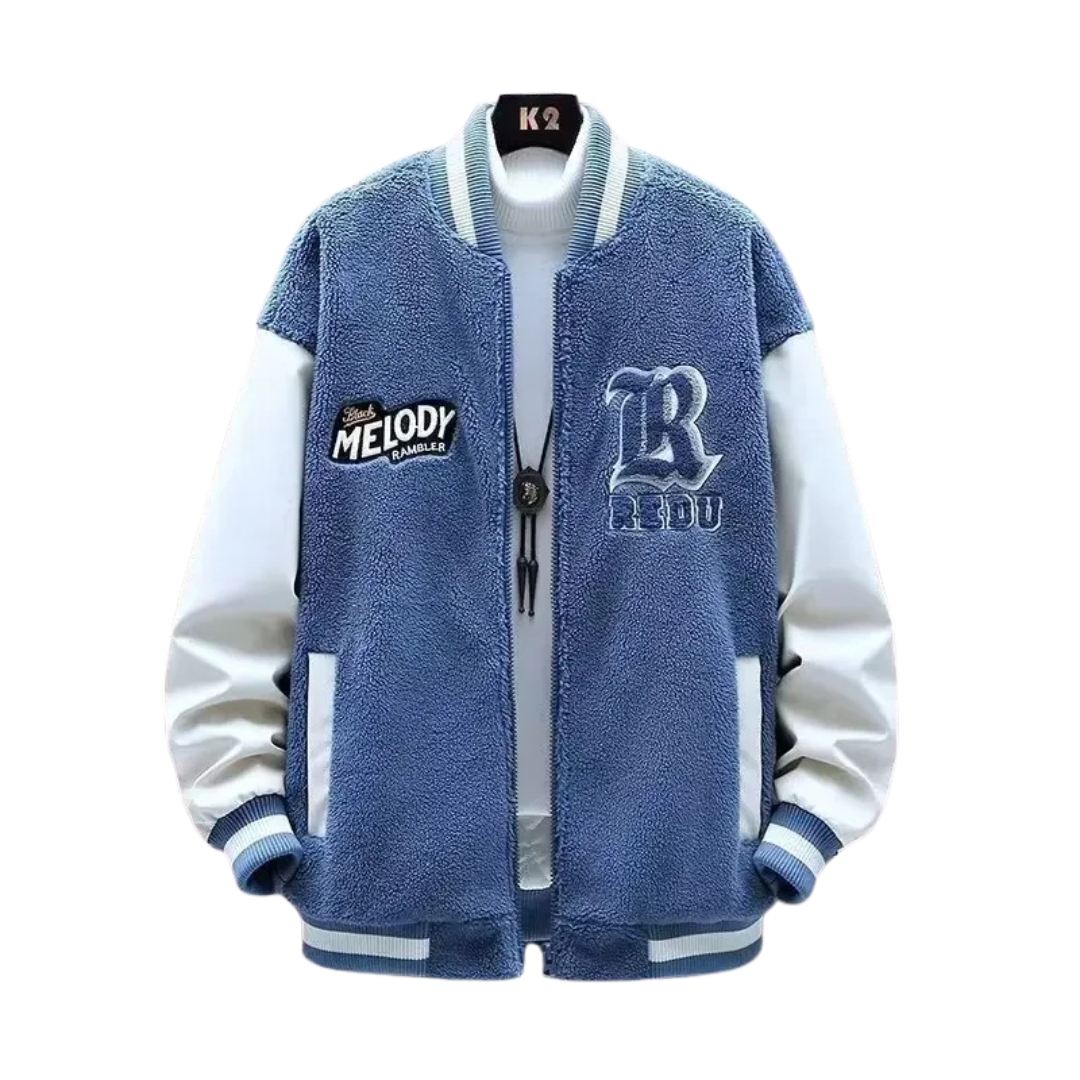 Motifs poitrine sur veste chaude style années 80