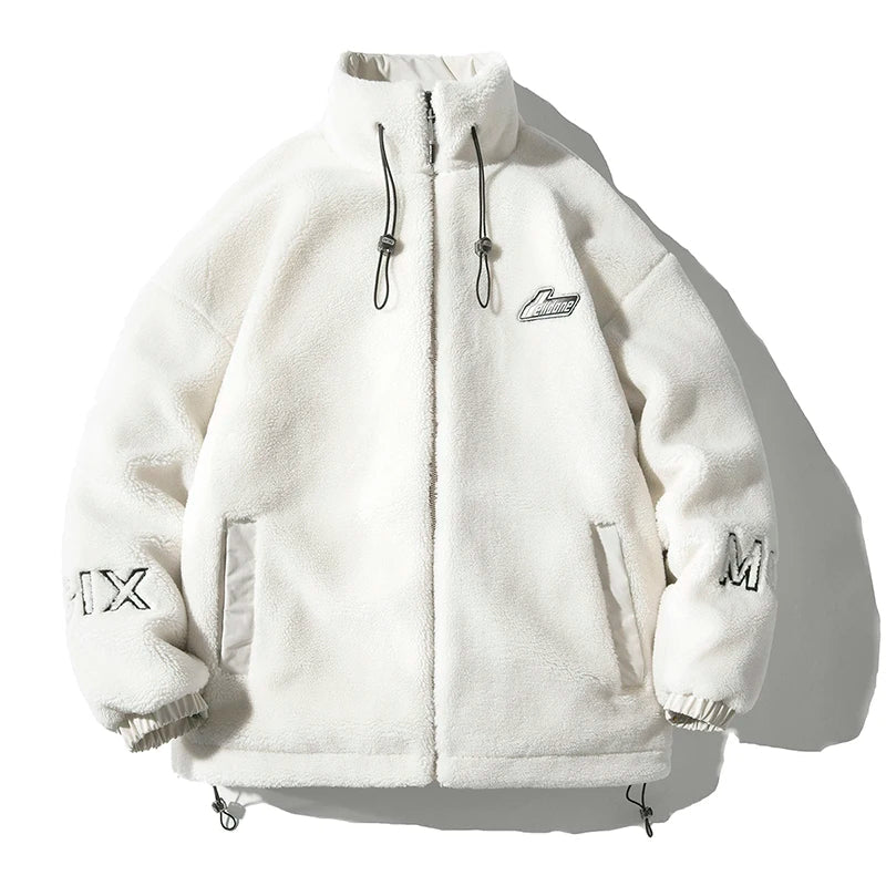 Veste homme en matière douce effet mouton, vue de face