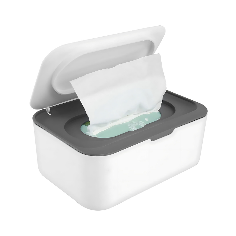 Vue de dessus d'un distributeur de lingettes blanc