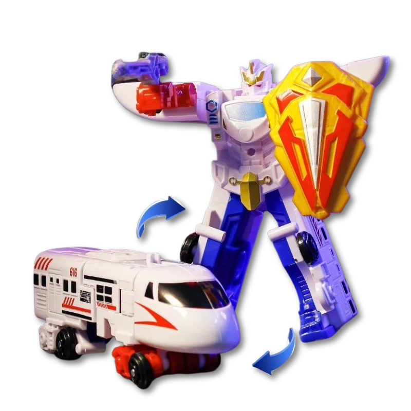 Train transformable blanc en plastique ABS robuste