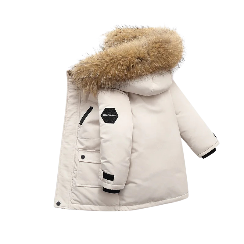 Veste blanche pour enfants, rembourrage épais et chaud
