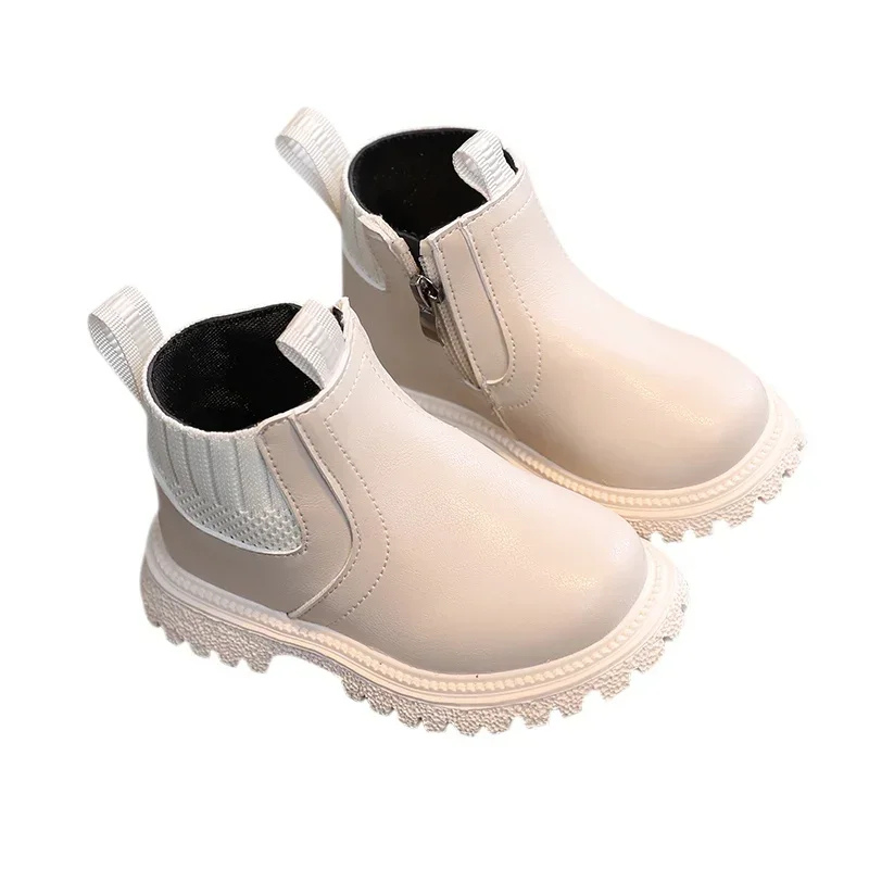 Bottes blanches pour enfants avec doublure douce