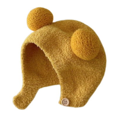 Bonnet jaune avec doublure polaire