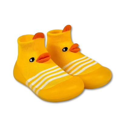 Chaussettes bébé jaunes avec semelle antidérapante