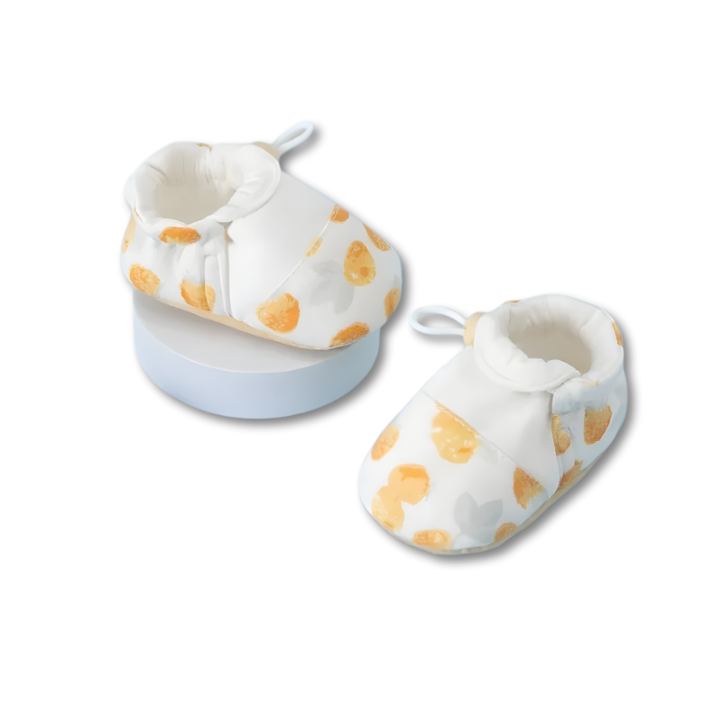 Bottines bébé jaunes avec semelles antidérapantes