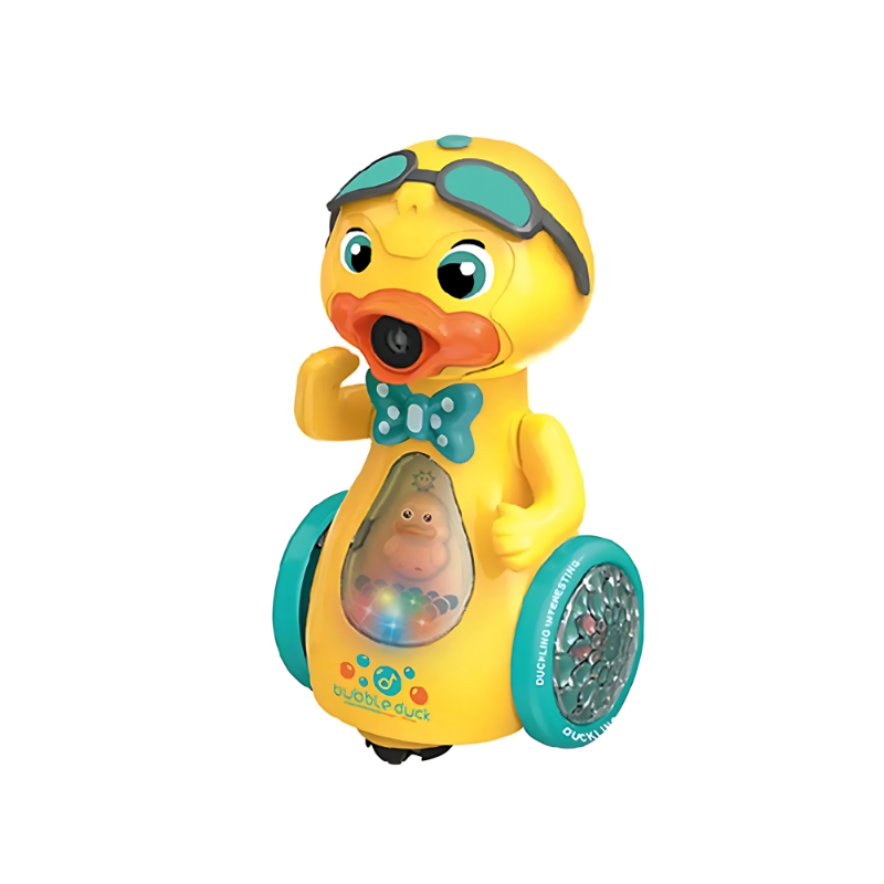 Canard jaune avec lumières LED et bulles